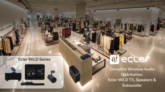 Complete Wireless Audio Distribution: Ecler WiLD Transmitter, Speakers & Subwoofer